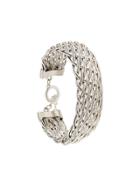 Susan Caplan Vintage 1990s Basket Weave Bracelet - Silver