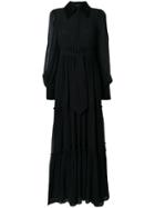 Wandering Flared Maxi Dress - Black