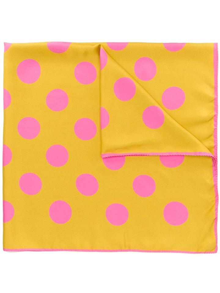 Holland & Holland Dotted Silk Scarf - Yellow