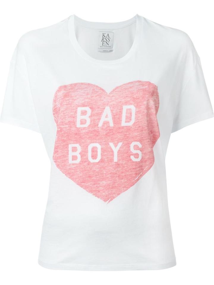 Zoe Karssen Bad Boys T-shirt, Women's, Size: S, White, Cotton/modal