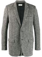 Saint Laurent Cardigan Style Wool-twill Blazer - Black