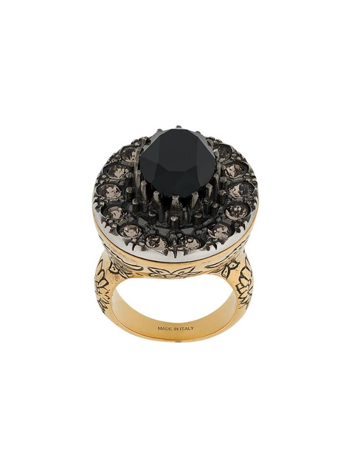 Alexander Mcqueen Gem Embellished Ring - Metallic