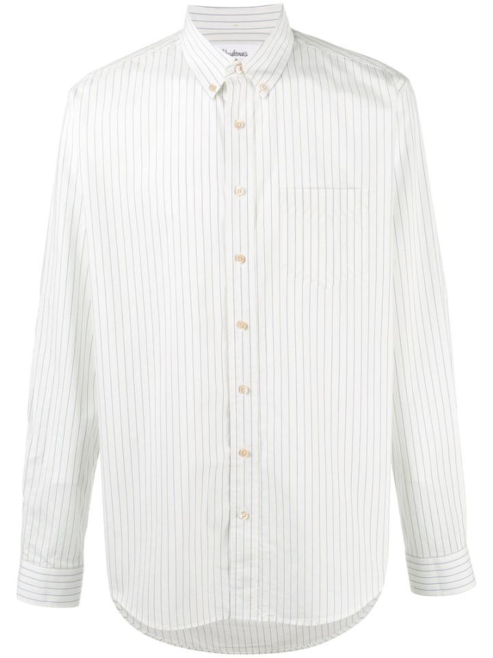 Schnaydermans Striped Shirt, Men's, Size: Large, White, Cotton
