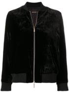 Armani Exchange Velvet Effect Bomber Jacket - Black