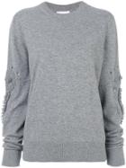 Barrie Textured Sleeves Jumper - Grey