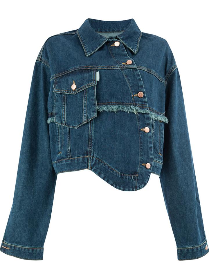 Aalto Cropped Denim Jacket - Blue