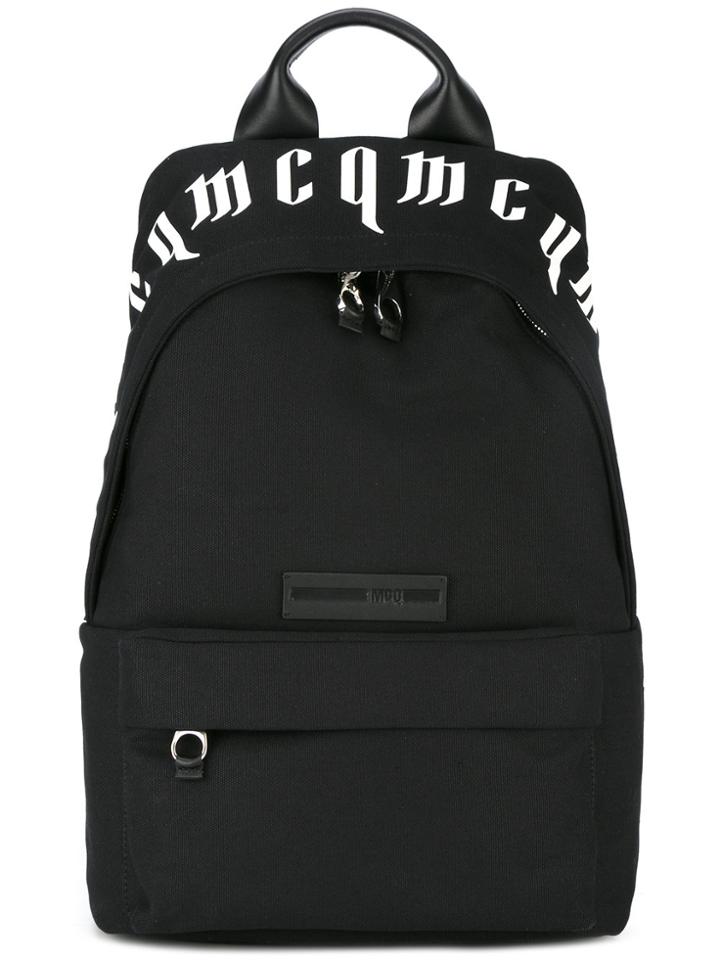 Mcq Alexander Mcqueen Logo Print Backpack - Black