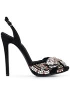 Ermanno Scervino Crystal Embellished Sandals - Black