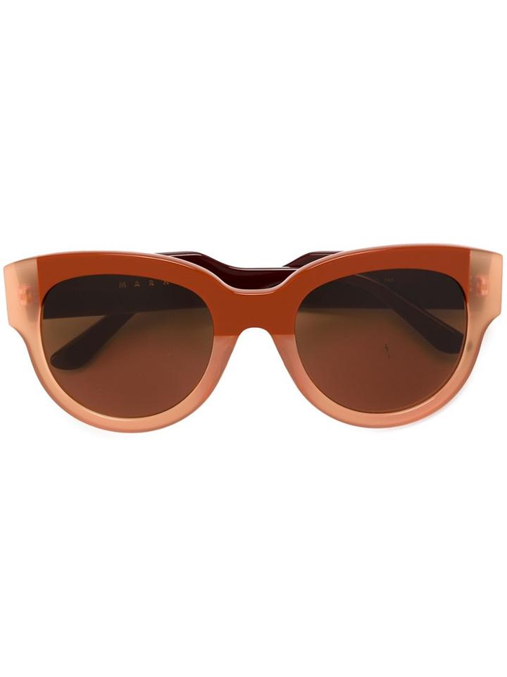 Marni Eyewear Transparent Sunglasses - Brown