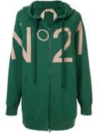 Nº21 Logo Print Zip-up Hoodie - Green