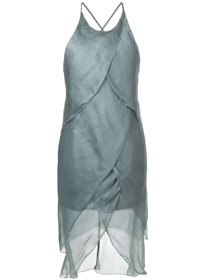 Giorgio Armani Vintage Asymmetric Draped Dress - Green