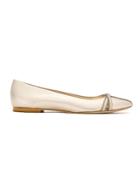 Sarah Chofakian Leather Metallic Ballerinas - Silver