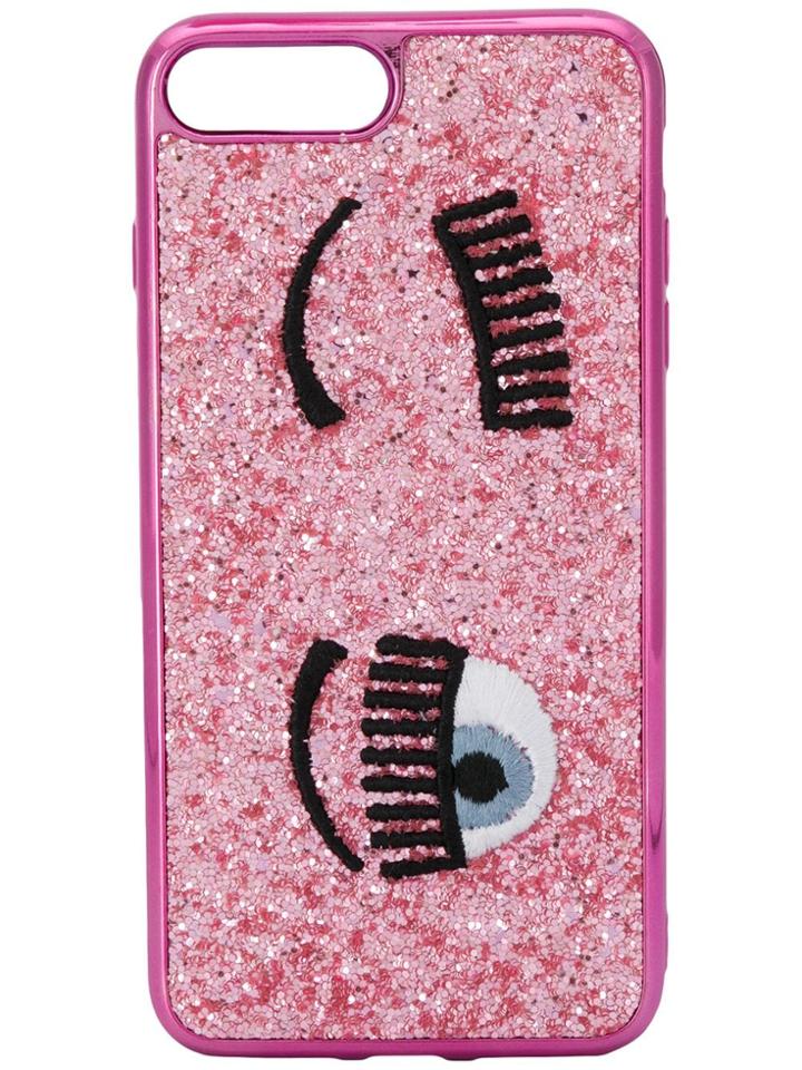 Chiara Ferragni Kids Teen Flirting Eyes Phone Case - Pink