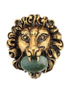 Gucci Lion Head Brooch - Gold