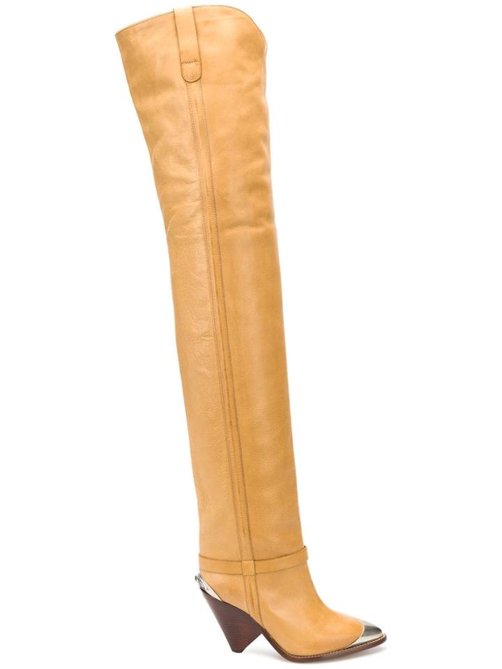 Isabel Marant Thigh High Cowboy Boots - Neutrals