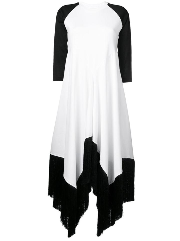 Marques'almeida Two-tone Fringe Dress - White