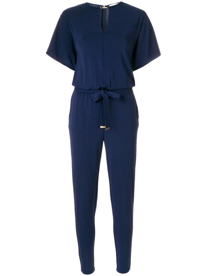 Michael Michael Kors Embellished Belted Jumpsuit - Blue