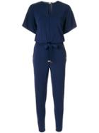 Michael Michael Kors Embellished Belted Jumpsuit - Blue