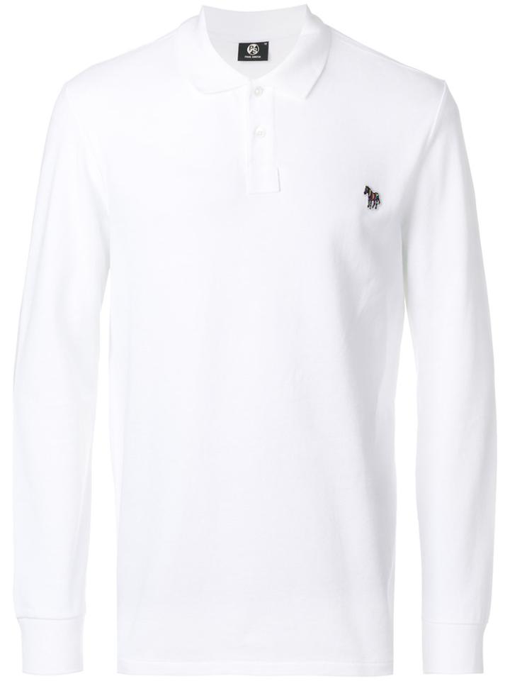Ps By Paul Smith Zebra Embroidered Polo Shirt - White