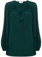 Dvf Diane Von Furstenberg Tie Neck Blouse - Green