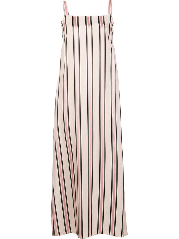 Adam Lippes Striped Midi Tank Dress, Women's, Size: 0, Nude/neutrals, Viscose