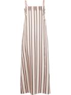 Adam Lippes Striped Midi Tank Dress, Women's, Size: 0, Nude/neutrals, Viscose