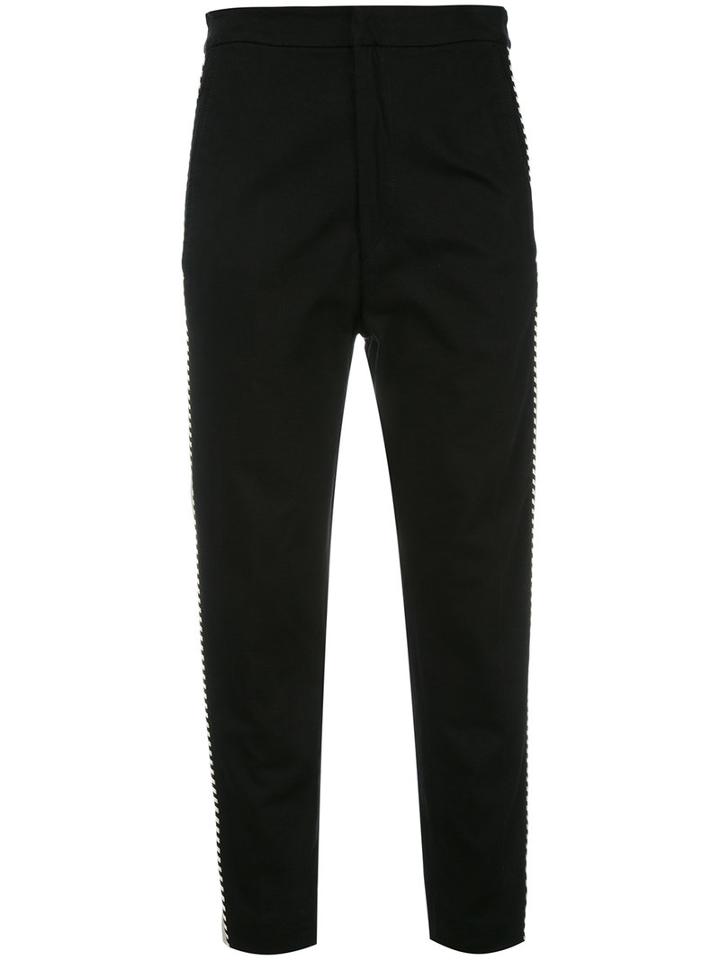 Isabel Marant Étoile Contrast Side Panel Trousers, Women's, Size: 40, Black, Cotton/polyester/spandex/elastane