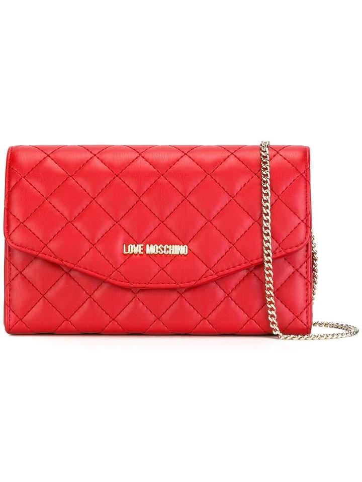 Love Moschino - Chain Strap Crossbody Bag - Women - Leather - One Size, Red, Leather