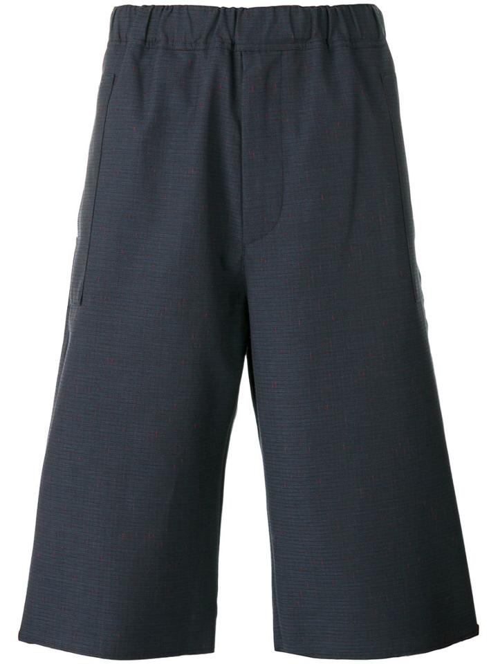 Oamc - Stretch Waist Shorts - Men - Cotton/cupro/wool - S, Grey, Cotton/cupro/wool