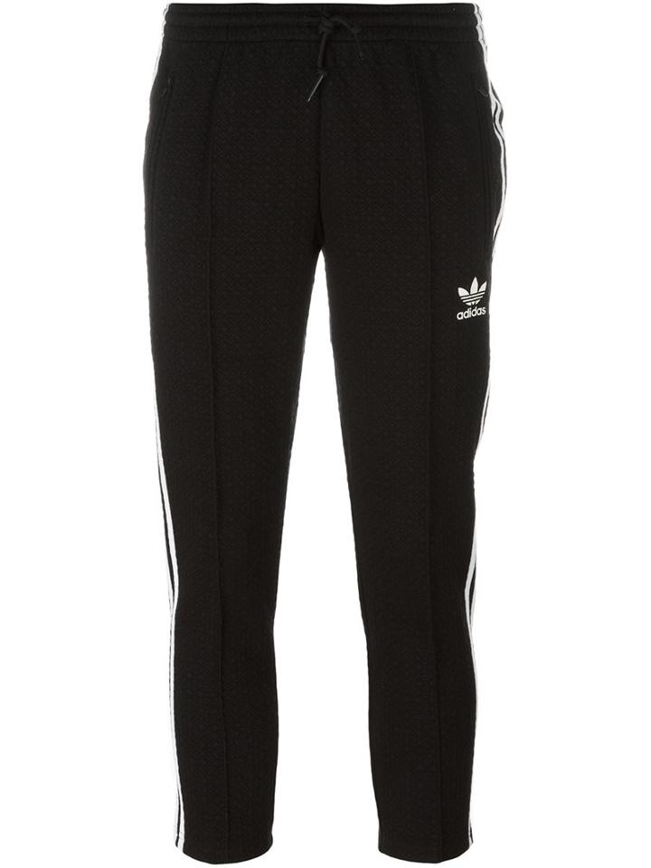 Adidas Originals Three Stripe Cigarette Trousers, Women's, Size: 42, Black, Polyester/spandex/elastane/rayon