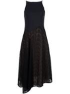 Jason Wu Herringbone Lace Flared Dress, Women's, Size: 6, Black, Polyester
