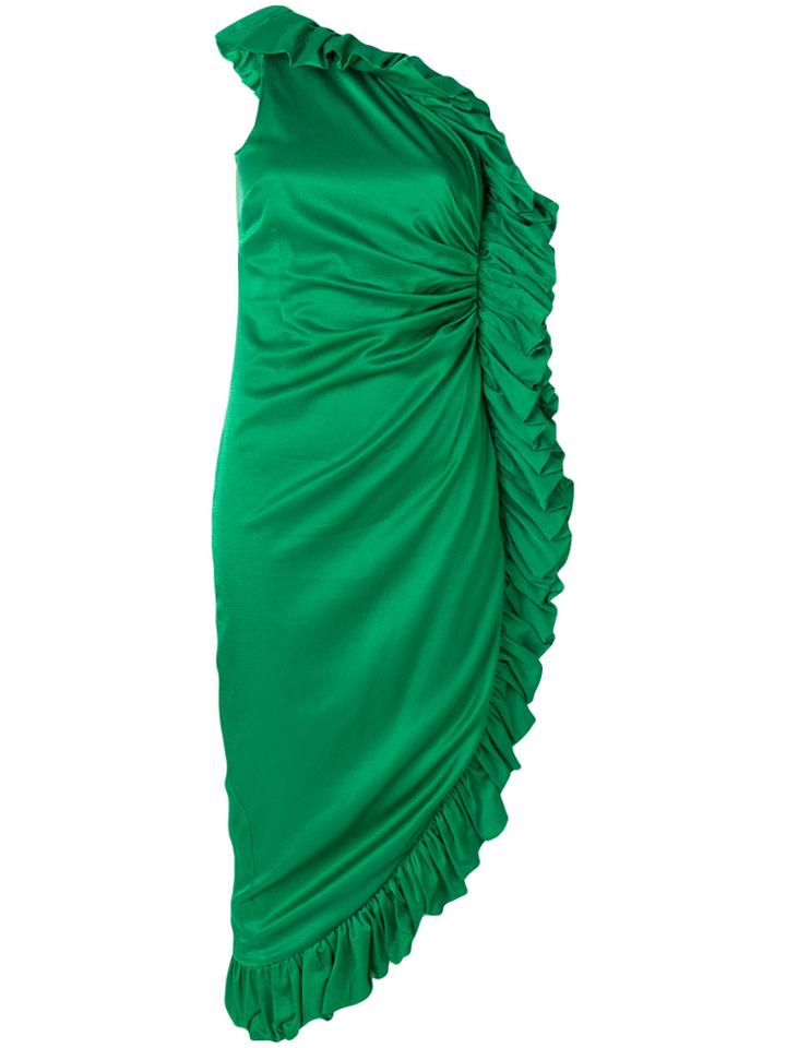 Attico Ruffle Edge Dress - Green