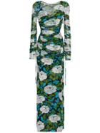 Dvf Diane Von Furstenberg Floral Fitted Mesh Dress - Multicolour