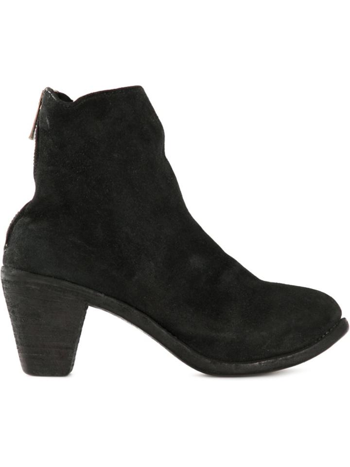 Guidi Chunky Heel Ankle Boot - Black