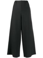 Issey Miyake Cropped Flared Trousers - Black