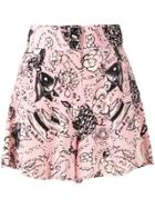 Chanel Vintage Signature Print Shorts - Pink