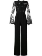 Lace-panelled Jumpsuit - Women - Silk - 44, Black, Silk, Zuhair Murad