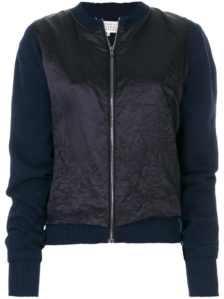 Maison Margiela Knitted Bomber Jacket - Blue