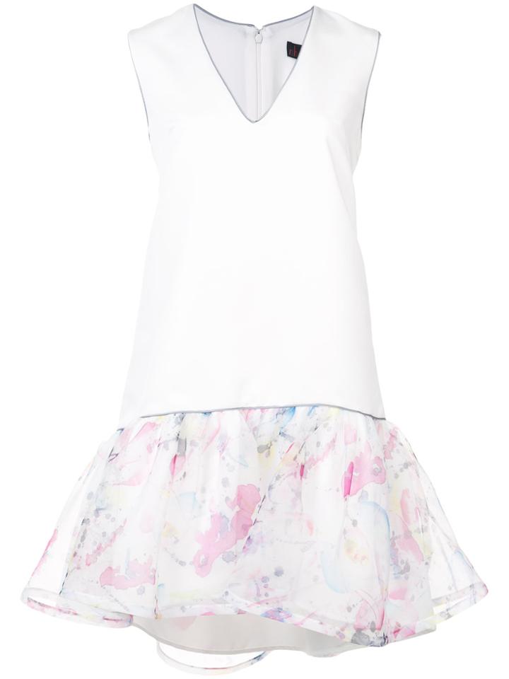 Nha Khanh Flared V-neck Dress - White