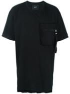 Blood Brother - Zipped Fuzzy Pocket T-shirt - Men - Cotton - L, Black, Cotton