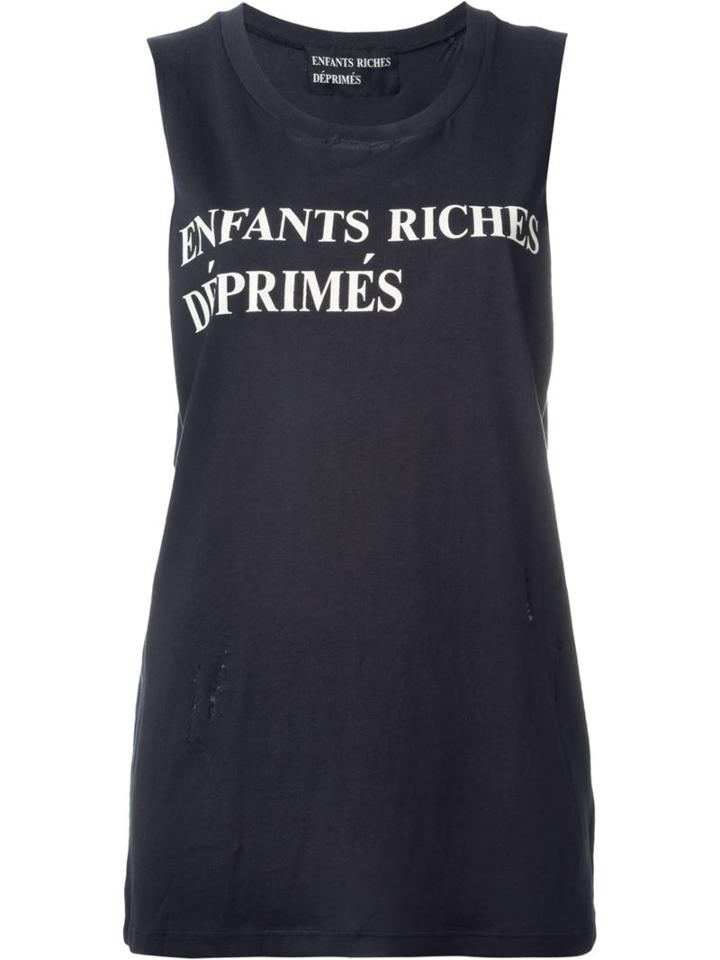 Enfants Riches Deprimes Logo Print Top, Women's, Size: S, Black, Cotton