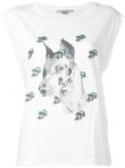 Stella Mccartney Embroidered Floral Dog T-shirt, Women's, Size: 40, White, Cotton/viscose
