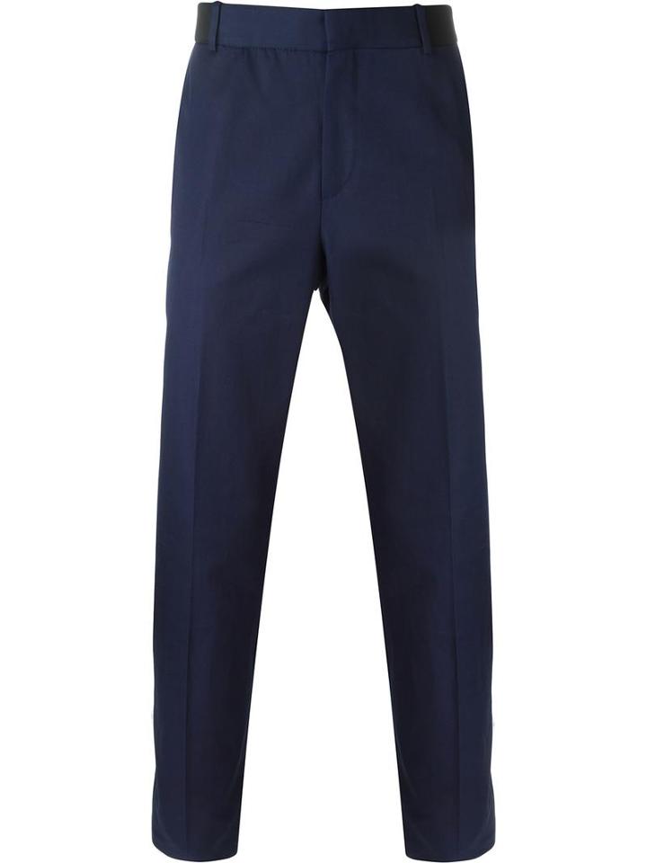 Alexander Mcqueen - Straight Leg Trousers - Men - Cotton/acetate/viscose - 52, Blue, Cotton/acetate/viscose