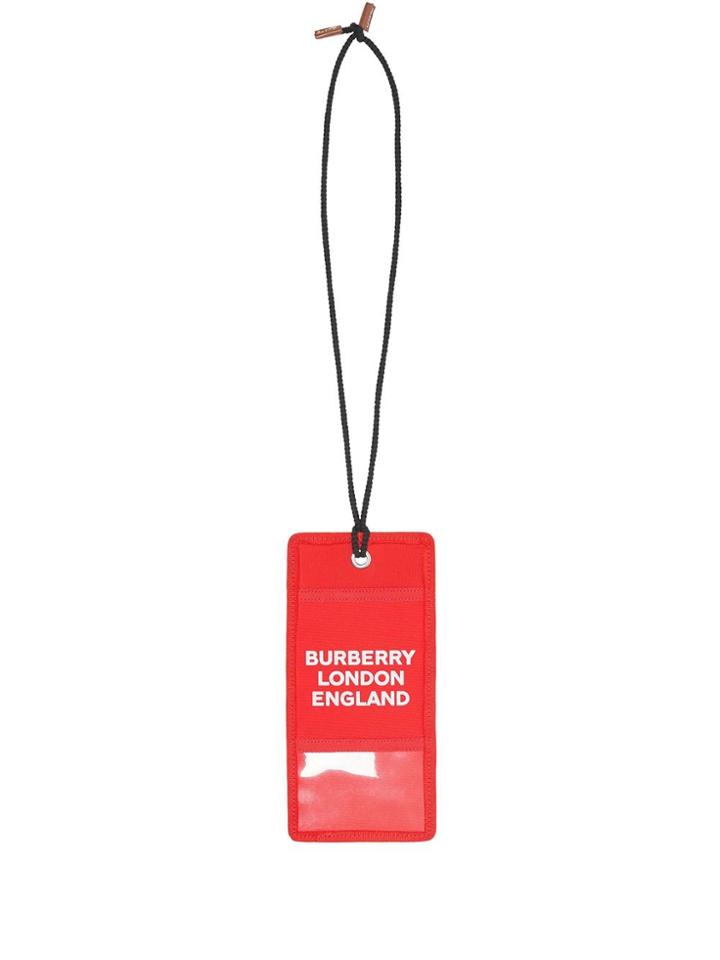 Burberry Logo Print Card Case Lanyard - Red