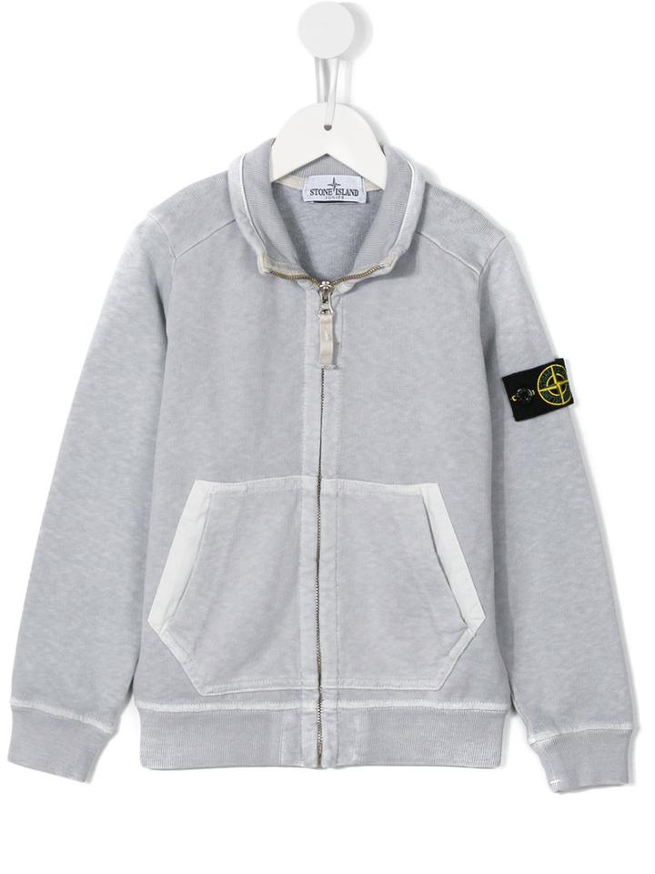 Stone Island Kids Zipped Jacket, Boy's, Size: 8 Yrs, Grey