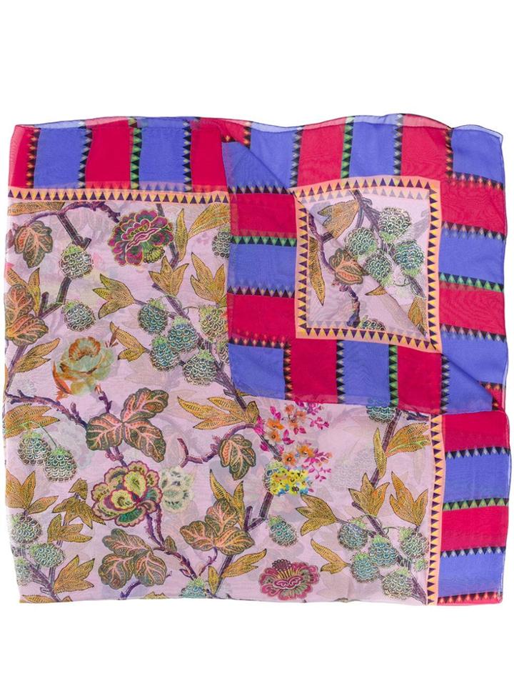 Etro Floral Print Scarf - Purple