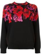 Lanvin Rose Intarsia Knit Sweater