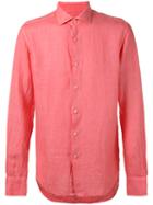 Xacus - Slim-fit Shirt - Men - Linen/flax - 44, Pink/purple, Linen/flax