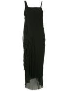 Isabel Benenato Long Draped Dress - Black