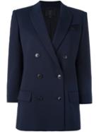 Alexander Wang Double Breasted Blazer, Women's, Size: 2, Blue, Polyester/spandex/elastane/virgin Wool